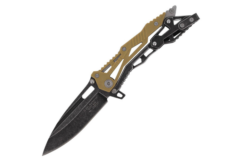 Herbertz 578712 folding knife drop point blade nylon and stainless steel skeleton handle 11cm