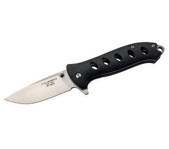 Coltello pieghevole Herbertz 309612 12 cm manico in G10 nero, leggero e traforato