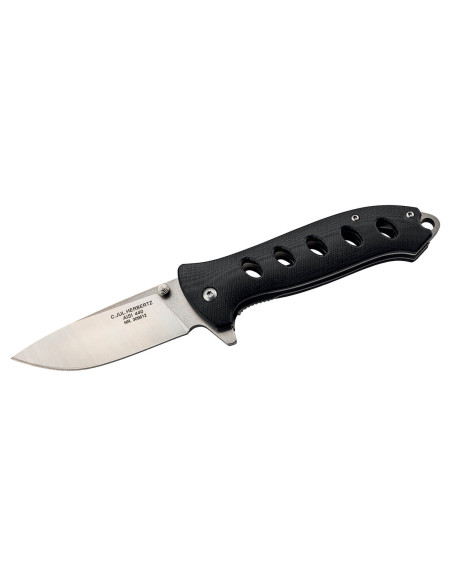 Canivete Herbertz 309612 12cm cabo G10 preto, leve e aberto