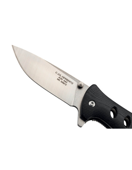 Klappmesser Herbertz 309612 Griff aus G10 schwarz leicht und durchbrochen 12cm