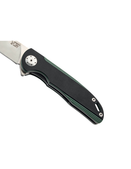 Herbertz foldekniv 308912 svart og grønt teksturert G10-håndtak 12 cm og lommeklips