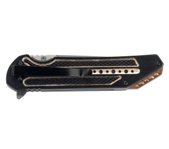 Herbertz foldekniv 533813 svart/bronse aluminium med hakk i skaftet 12,5 cm 2
