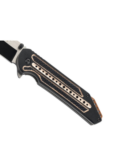 Herbertz vouwmes 533813 zwart / brons aluminium gekerfd heft 12,5cm