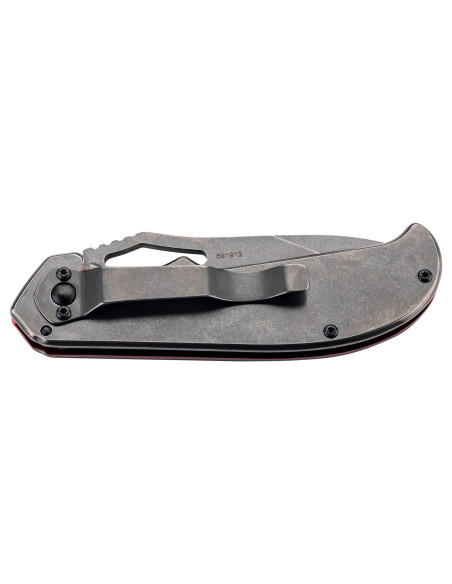 Herbertz 591912 coltello pieghevole in acciaio inox stonewashed con disegno di teschio 11,8 cm
