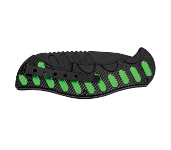 Herbertz foldekniv 565912 svart/grønn aluminium med hakk i skaftet 12,2 cm 2