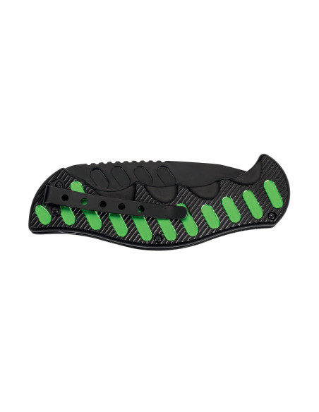 Herbertz vouwmes 565912 zwart/groen aluminium handvat met inkepingen 12,2cm