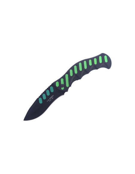 Herbertz foldekniv 565912 svart/grønn aluminium med hakk i skaftet 12,2 cm