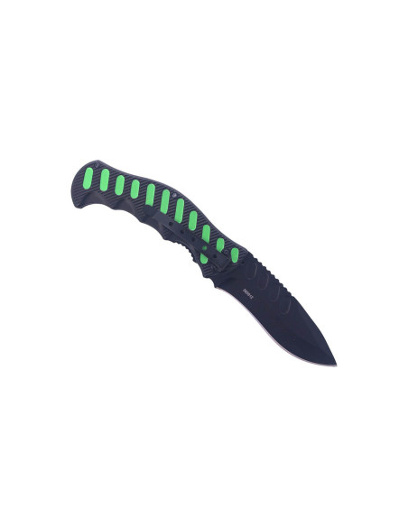 Herbertz vouwmes 565912 zwart/groen aluminium handvat met inkepingen 12,2cm