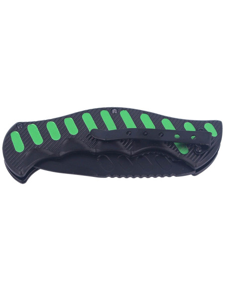 Herbertz foldekniv 565912 svart/grønn aluminium med hakk i skaftet 12,2 cm