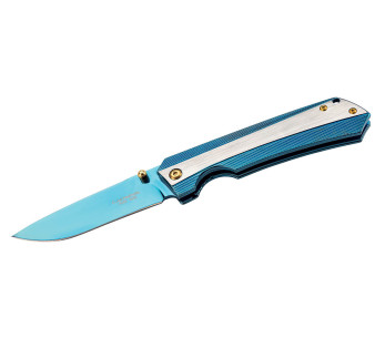 Herbertz 591811 Titanblue foldekniv, helt i rustfritt stål, 11 cm