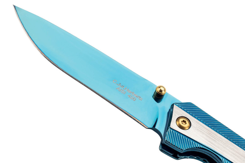 Herbertz 591811 Titanblue fällkniv helt i rostfritt stål 11cm