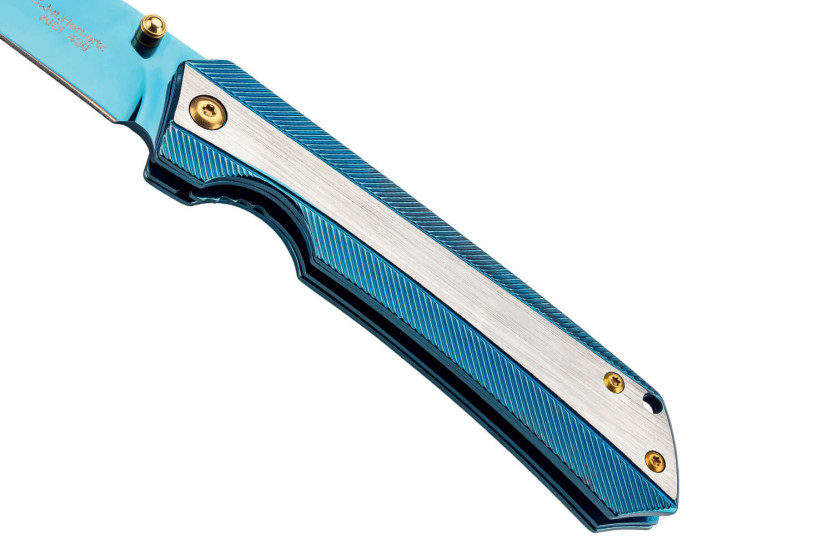 Herbertz 591811 Titanblauw vouwmes, volledig roestvrij staal, 11cm