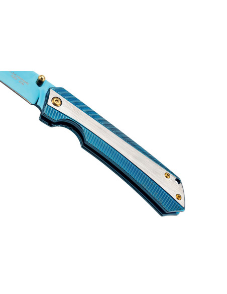 Herbertz 591811 Titanblue fällkniv, helt i rostfritt stål, 11cm