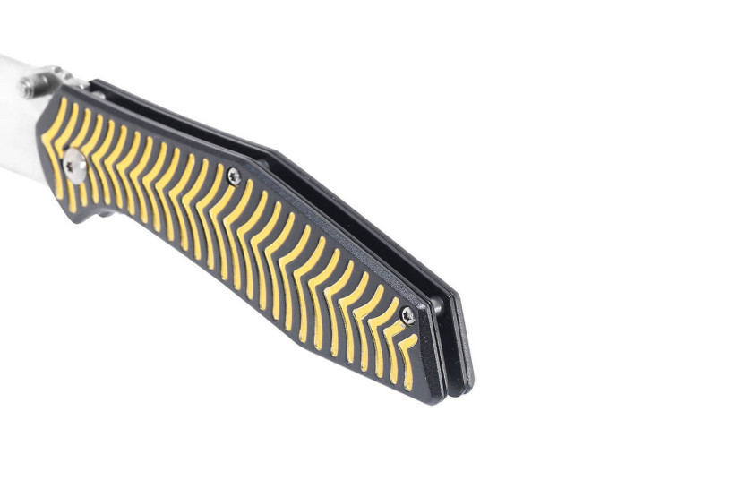 Herbertz 568512 foldekniv 11,5 cm med gullstripeformet aluminiumsskaft