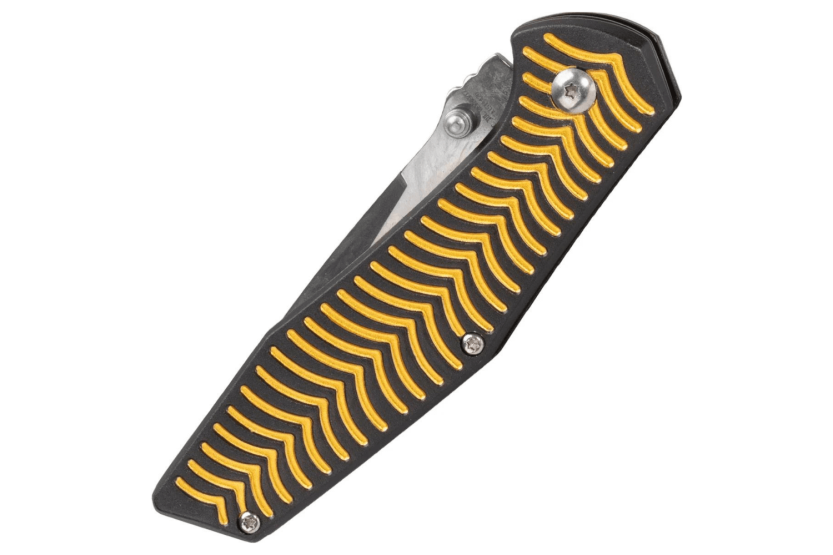 Herbertz 568512 foldekniv 11,5 cm med gullstripeformet aluminiumsskaft