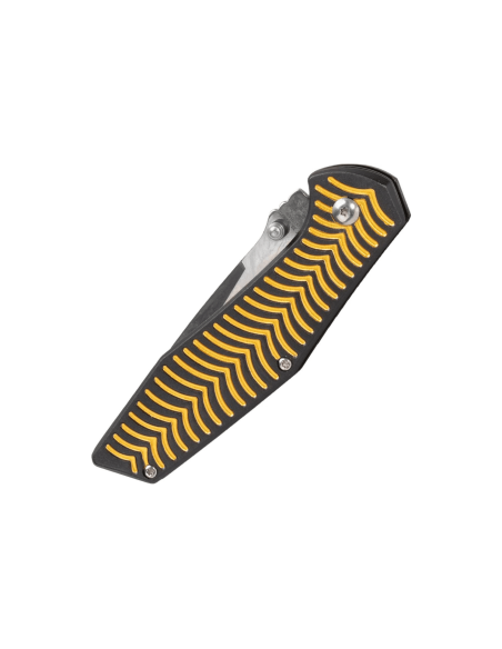 Herbertz 568512 coltello pieghevole con manico in alluminio, 11,5 cm decorazione a righe dorate