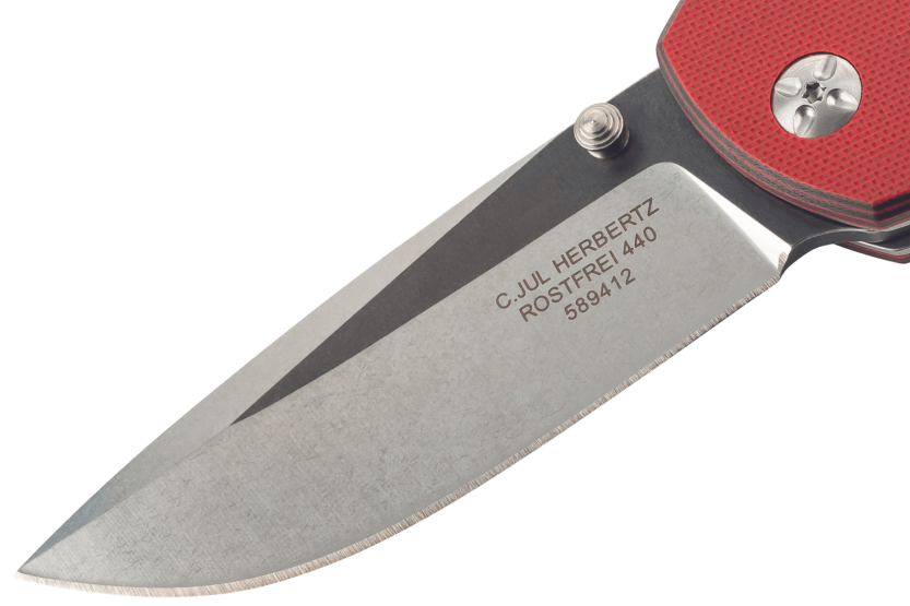 Coltello pieghevole Herbertz 589412 manico in G10 rosso 11,7 cm struttura antiscivolo + fodero