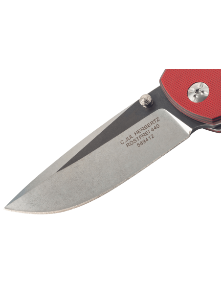 Herbertz vouwmes 589412 rood G10 handvat 11,7cm antislip textuur + schede