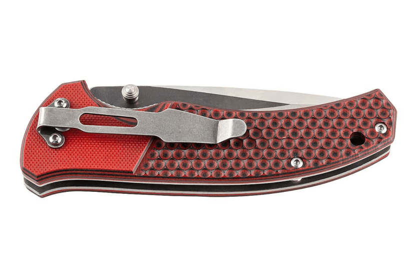 Coltello pieghevole Herbertz 589412 manico in G10 rosso 11,7 cm struttura antiscivolo + fodero