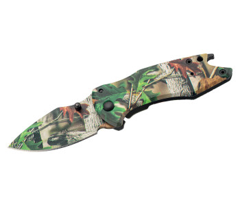 Herbertz 592609 foldekniv i rustfritt stål med 9 cm fotorealistisk naturmotiv + flaskeåpner