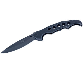 Herbertz stor fällkniv 596819 G10 svart 19,2 cm smal genombruten ergonomiskt handtag