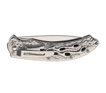 Herbertz 565212 foldekniv i rustfritt stål med flammende ørn-design, 12 cm skaft 2