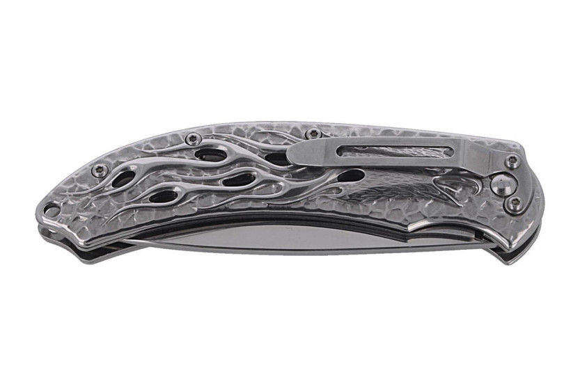 Herbertz 565212 foldekniv i rustfritt stål med flammende ørn-design, 12 cm skaft