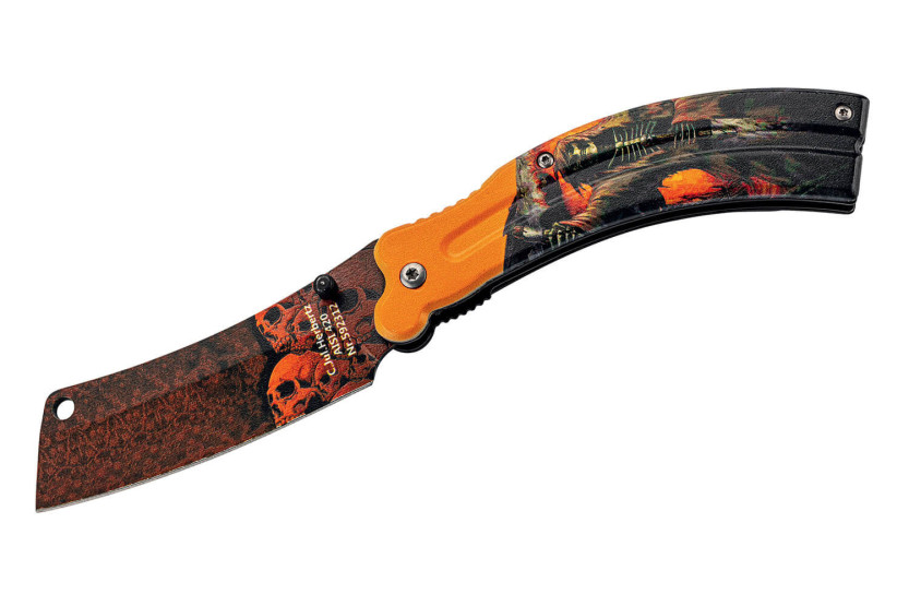 Navaja Herbertz 592 con decoración impresa en 3D "La Parca" mango de aluminio 12cm