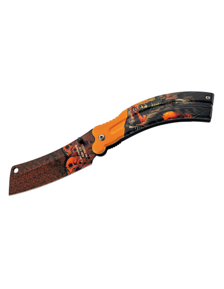 Navaja Herbertz 592 con decoración impresa en 3D "La Parca" mango de aluminio 12cm