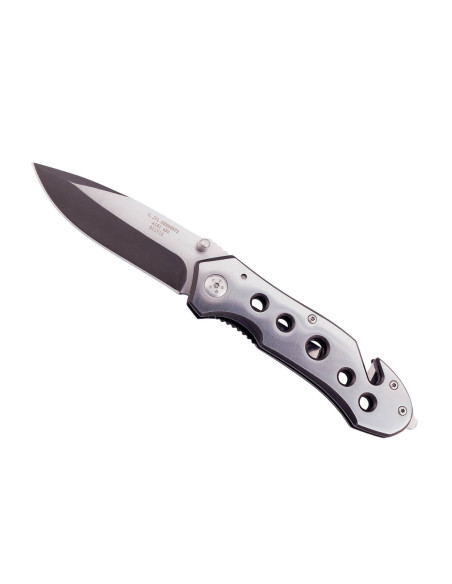 Herbertz 211712 sammenleggbar nødkniv med 11,8 cm gjennombrutt håndtak i rustfritt stål