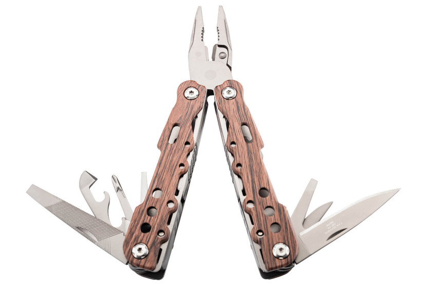 Herbertz multifunctionele tang 106800 8-delig roestvrij staal titanium gecoat houten handvat + nylon koffer