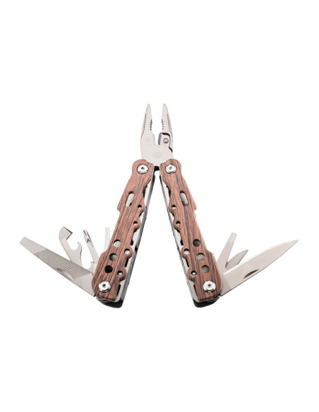 Herbertz multifunctionele tang 106800 8-delig roestvrij staal titanium gecoat houten handvat + nylon koffer