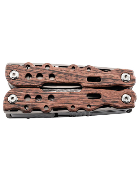 Herbertz multifunctionele tang 106800 8-delig roestvrij staal titanium gecoat houten handvat + nylon koffer