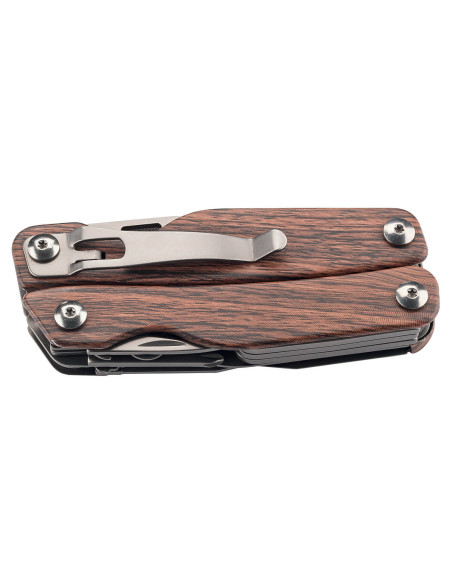 Herbertz 106700 9-piece multi-purpose pliers stainless steel titanium-coated wooden handle 10.2cm + nylon case