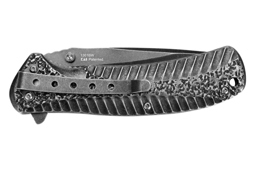Navaja plegable Kershaw Starter KS.1301BW con mango de acero negro de 11.4cm