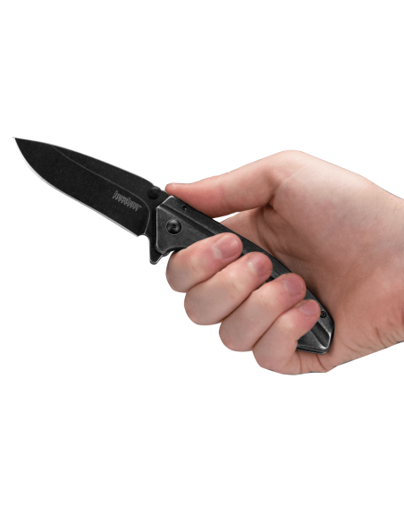 Kershaw Filter KS.1306BW foldekniv stålhåndtak + svartvasket finish 11,4 cm