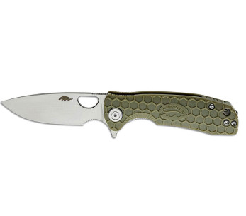 Honey Badger Flipper Klein vouwmes 01HO010 kaki groen nylon/fiberglas handvat 9,4cm