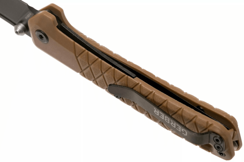 Gerber Zilch GE001881 coltello pieghevole nero lavato manico in nylon/fibra di coyote 10,3 cm