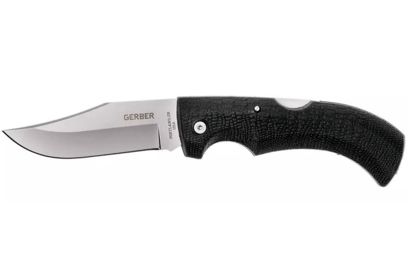 Gerber Gator GE003660 fällkniv svart nylon/glasfiberhandtag 12cm alligatormönster + slida