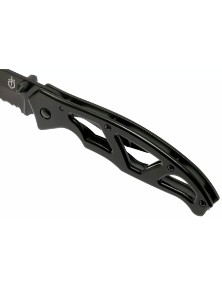 GE003626 Gerber Paraframe I Tanto coltello pieghevole 10,5 cm manico scheletrato in acciaio inox nero