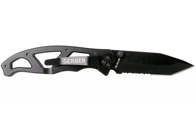 GE003626 Cuchillo plegable Gerber Paraframe I Tanto 10.5cm mango esqueleto de acero inoxidable negro
