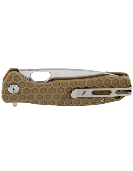 Klappmesser Honey Badger Flipper D2 Large 01HO029 Nylon / Glasfaser Griff tan 11,7cm