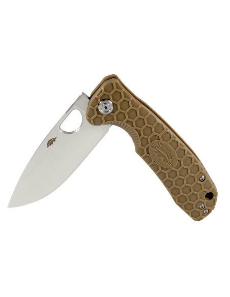 Honey Badger F lipper D2 Large folding knife 01HO029 nylon/fiberglass handle tan 11.7cm