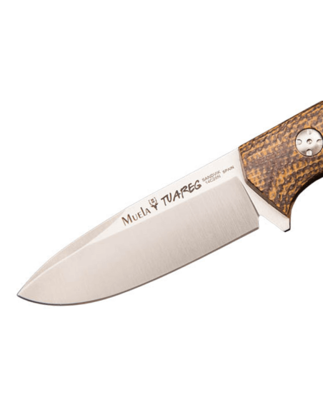 Messer Muela Tuareg 10G 9334 Klinge 10cm Griff aus Micarta Jute braun und Senf + Lederetui