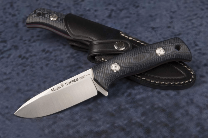Muela Tuareg 10M 9335 knife 10cm blade blue and black micarta jute handle