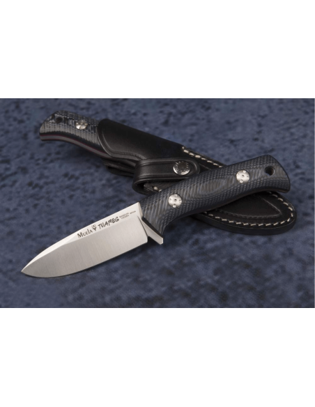 Muela Tuareg 10M 9335 kniv 10 cm blad blå og sort micarta jutehåndtag
