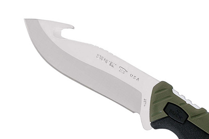 Cuchillo Buck 657 Pursuit Large Guthook 0657GRG Hoja 11.4cm mango verde nylon/fibra de vidrio + funda poliester