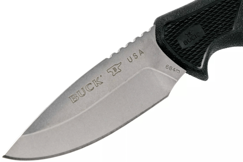 Buck mes 684 Bucklite Max II Small 0684BKS lemmet 8,3cm zwart rubberen handvat + polyester schede