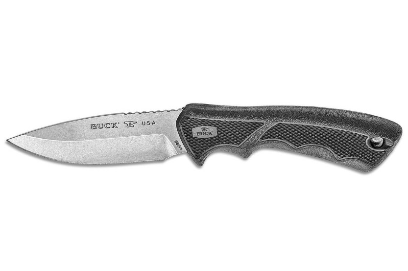 Buck mes 684 Bucklite Max II Large 0685BKS 10.2cm lemmet zwart rubberen handvat + polyester schede