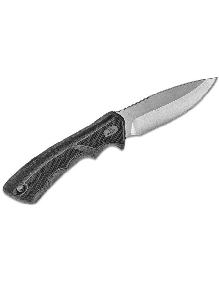 Faca Buck 684 Bucklite Max II Large 0685BKS Lâmina de 10,2 cm cabo de borracha preta + bainha de poliéster